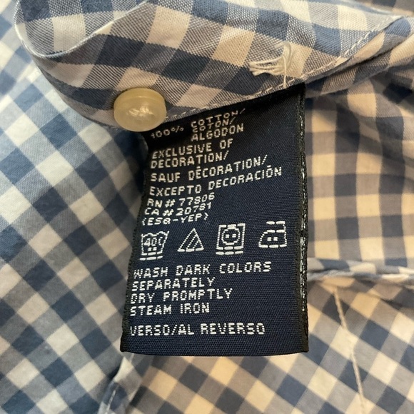 🎉 SALE Tommy Hilfiger Blue / White Check Button Down Shirt - Picture 5 of 5